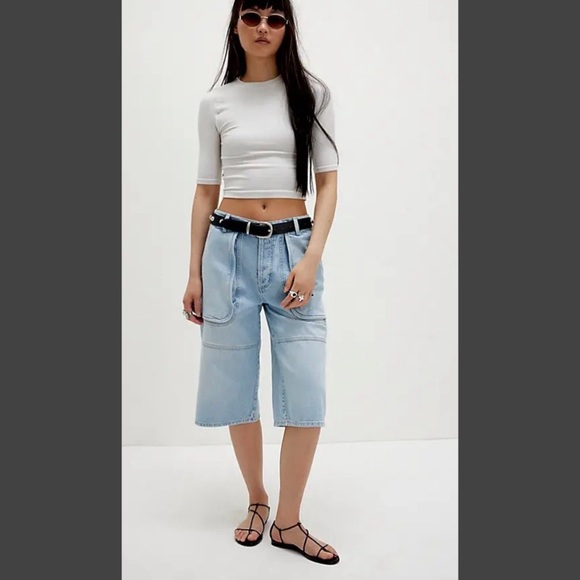 #714 NWT Free People We The Free Haga’s Slouchy Cropped denim jeans 32
